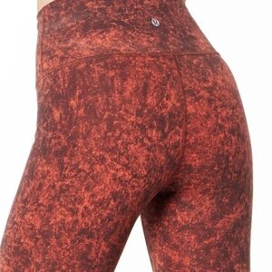 lululemon athletica Red Patterned Leggings